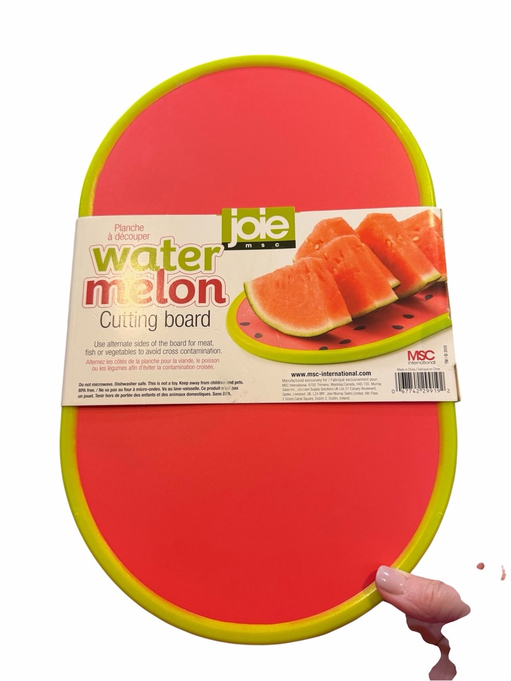 Joie Watermelon-Themed Cutting Board in Red with Lime Trim. NWT - Picture 2 of 2